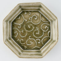 作家 小林哲生 八角皿 小 唐草 灰釉(白土) 作家 小林哲生 陶磁器作家もの