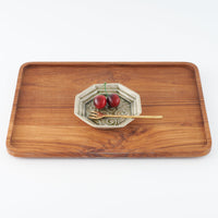 作家 小林哲生 八角皿 小 唐草 灰釉(白土) 作家 小林哲生 陶磁器作家もの