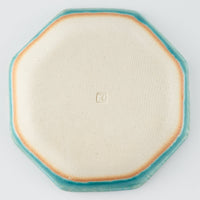 作家 小林哲生 八角皿 小 唐草 トルコブルー 作家 小林哲生 陶磁器作家もの