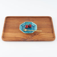 作家 小林哲生 八角皿 小 唐草 トルコブルー 作家 小林哲生 陶磁器作家もの