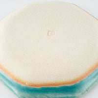 作家 小林哲生 八角皿 小 唐草 トルコブルー 作家 小林哲生 陶磁器作家もの