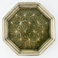 作家 小林哲生 八角皿 大 麻の葉 灰釉(白土) 作家 小林哲生 陶磁器作家もの