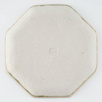 作家 小林哲生 八角皿 大 麻の葉 灰釉(白土) 作家 小林哲生 陶磁器作家もの