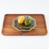 作家 小林哲生 八角皿 大 麻の葉 灰釉(白土) 作家 小林哲生 陶磁器作家もの