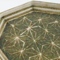 作家 小林哲生 八角皿 大 麻の葉 灰釉(白土) 作家 小林哲生 陶磁器作家もの