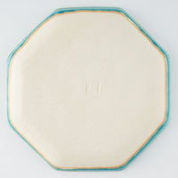 作家 小林哲生 八角皿 大 麻の葉 トルコブルー 作家 小林哲生 陶磁器作家もの