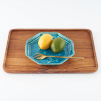 作家 小林哲生 八角皿 大 麻の葉 トルコブルー 作家 小林哲生 陶磁器作家もの