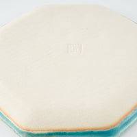 作家 小林哲生 八角皿 大 麻の葉 トルコブルー 作家 小林哲生 陶磁器作家もの