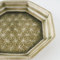 作家 小林哲生 八角皿 小 麻の葉 灰釉(白土) 作家 小林哲生 陶磁器作家もの