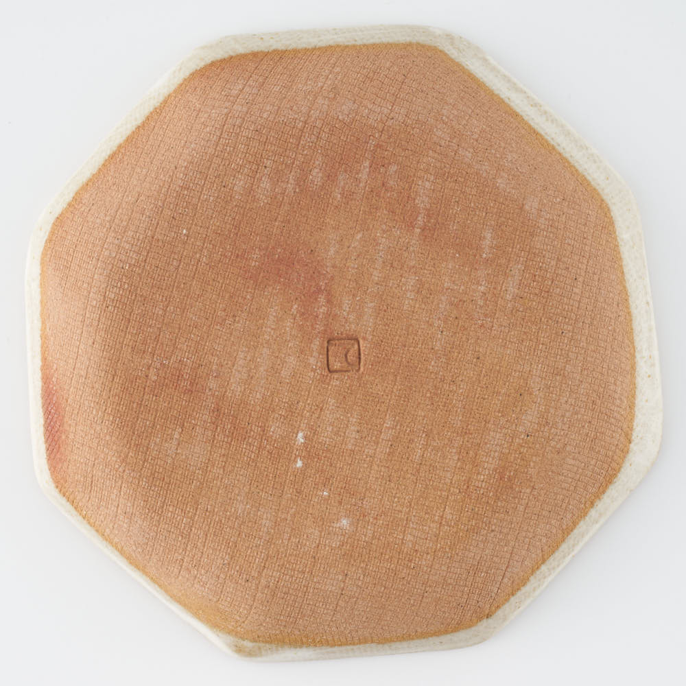 作家 小林哲生 八角皿 小 麻の葉 白釉 作家 小林哲生 陶磁器作家もの