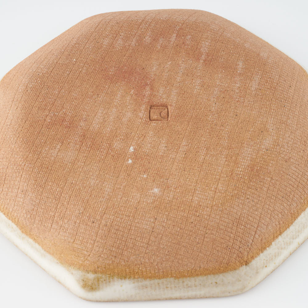 作家 小林哲生 八角皿 小 麻の葉 白釉 作家 小林哲生 陶磁器作家もの