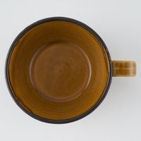 玉有 FD矢羽根飴釉 スープマグ 玉有 陶磁器作家もの