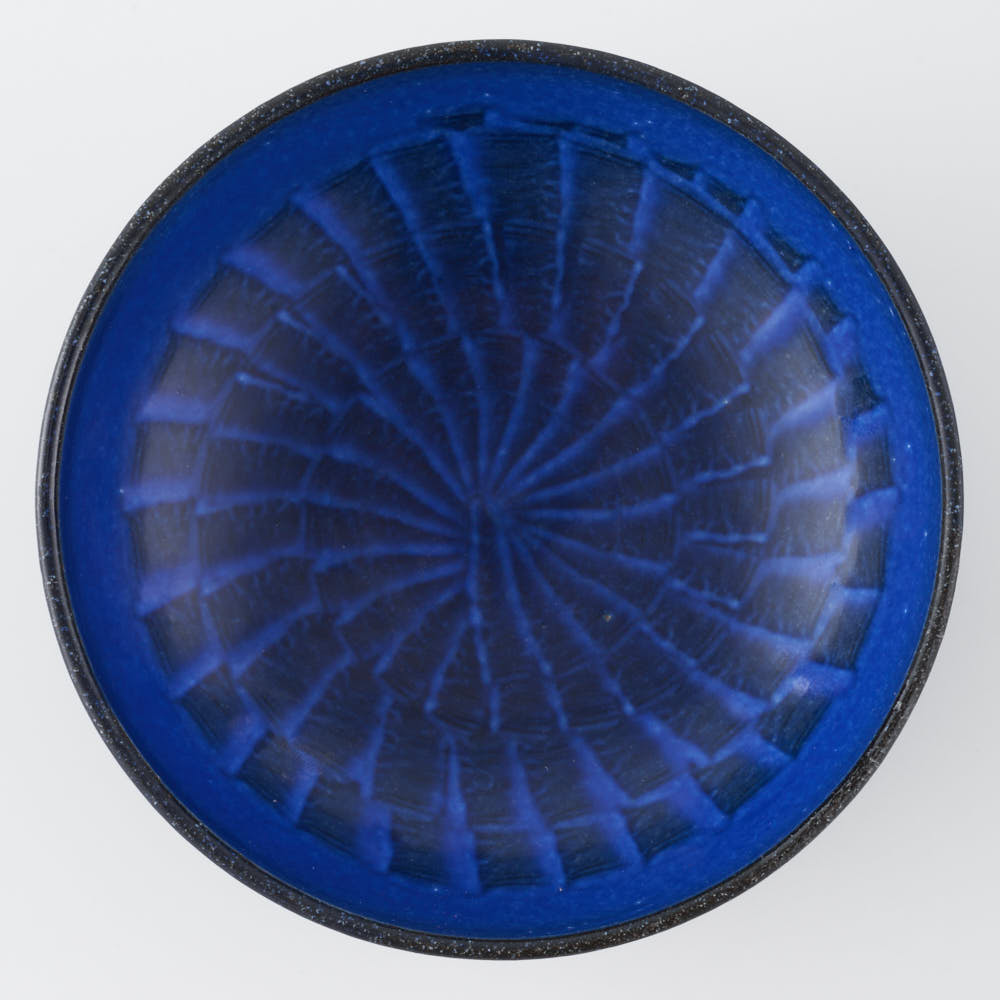 玉有 FD青釉打ち刷毛 丸平鉢 玉有 陶磁器作家もの