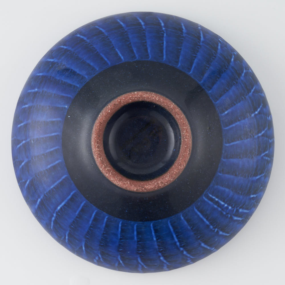 玉有 FD青釉打ち刷毛 丸平鉢 玉有 陶磁器作家もの