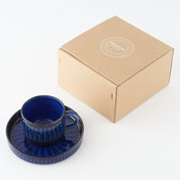 玉有 FD青釉打ち刷毛 珈琲カップソーサー 玉有 陶磁器作家もの