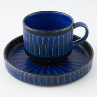 玉有 FD青釉打ち刷毛 珈琲カップソーサー 玉有 陶磁器作家もの