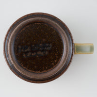 玉有 FD緑釉二段太打刷毛 珈琲カップソーサー 玉有 陶磁器作家もの