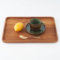 玉有 FD緑釉二段太打刷毛 珈琲カップソーサー 玉有 陶磁器作家もの