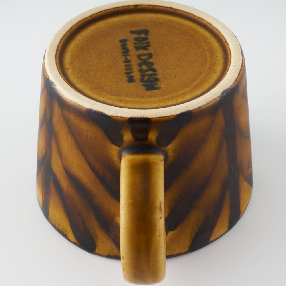 玉有 FD矢羽飴釉 カップ&ソーサー 玉有 陶磁器作家もの