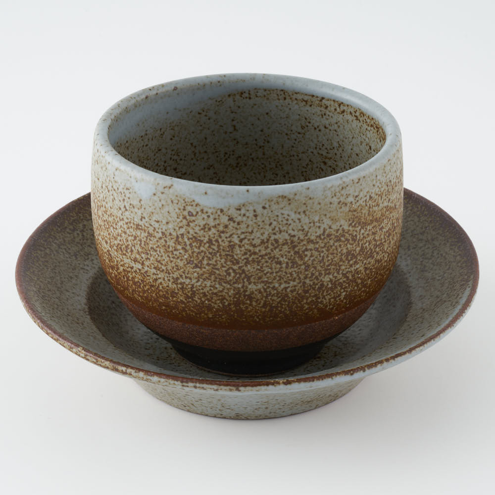 玉有 FD凪 仙茶碗&茶托 玉有 陶磁器作家もの