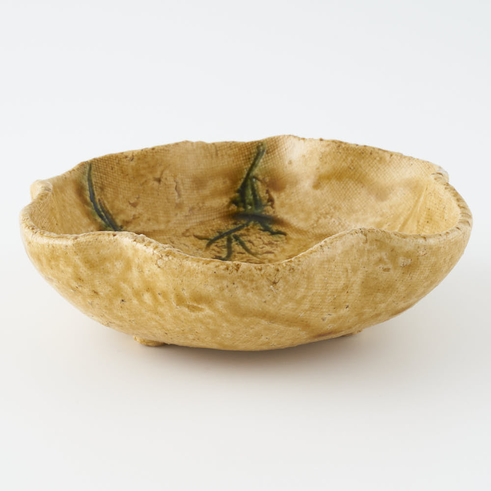 作家 棚橋淳 黄瀬戸 足付花型鉢 作家 棚橋淳 陶磁器作家もの