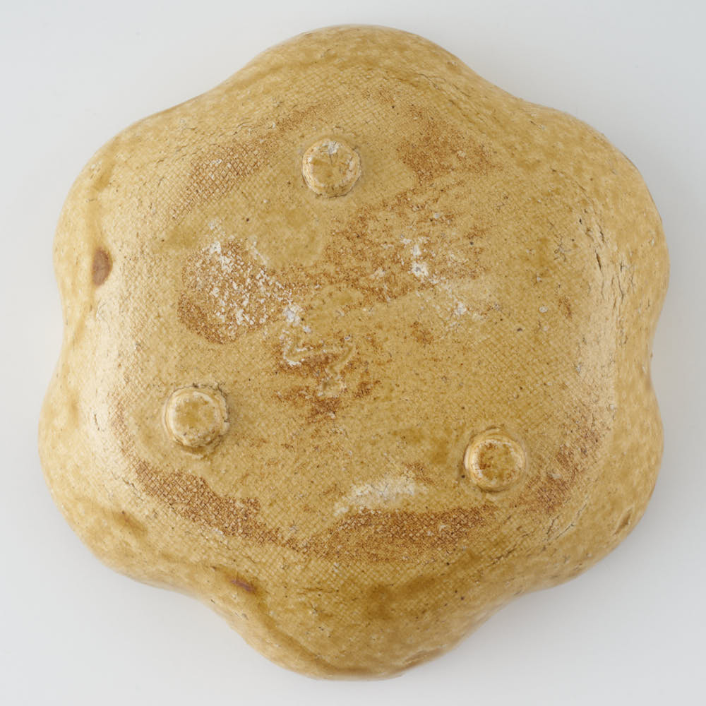 作家 棚橋淳 黄瀬戸 足付花型鉢 作家 棚橋淳 陶磁器作家もの