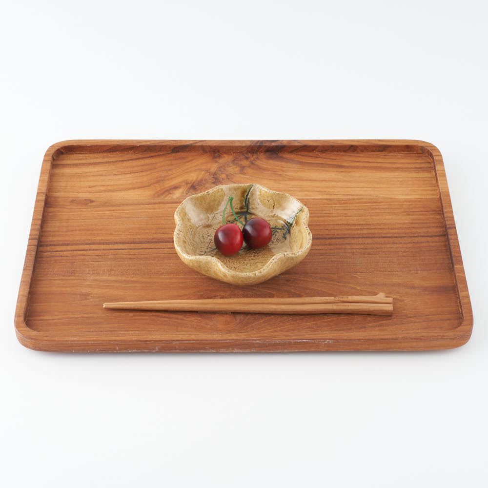 作家 棚橋淳 黄瀬戸 足付花型鉢 作家 棚橋淳 陶磁器作家もの