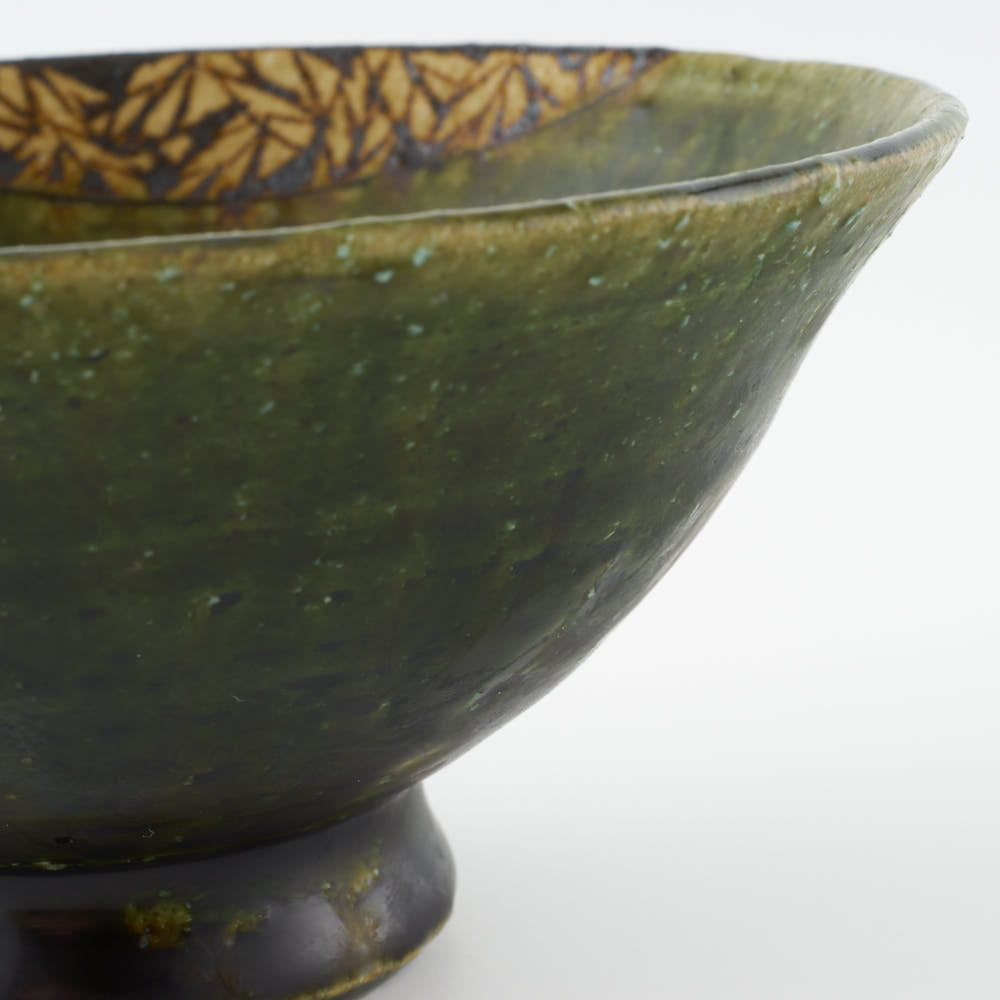 作家 棚橋淳 織部 鉄絵飯碗 作家 棚橋淳 陶磁器作家もの