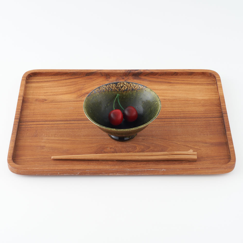 作家 棚橋淳 織部 鉄絵飯碗 作家 棚橋淳 陶磁器作家もの