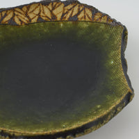 作家 棚橋淳 織部 鉄絵豆皿 (箸置) 作家 棚橋淳 陶磁器作家もの