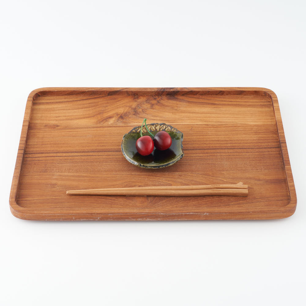 作家 棚橋淳 織部 鉄絵豆皿 (箸置) 作家 棚橋淳 陶磁器作家もの