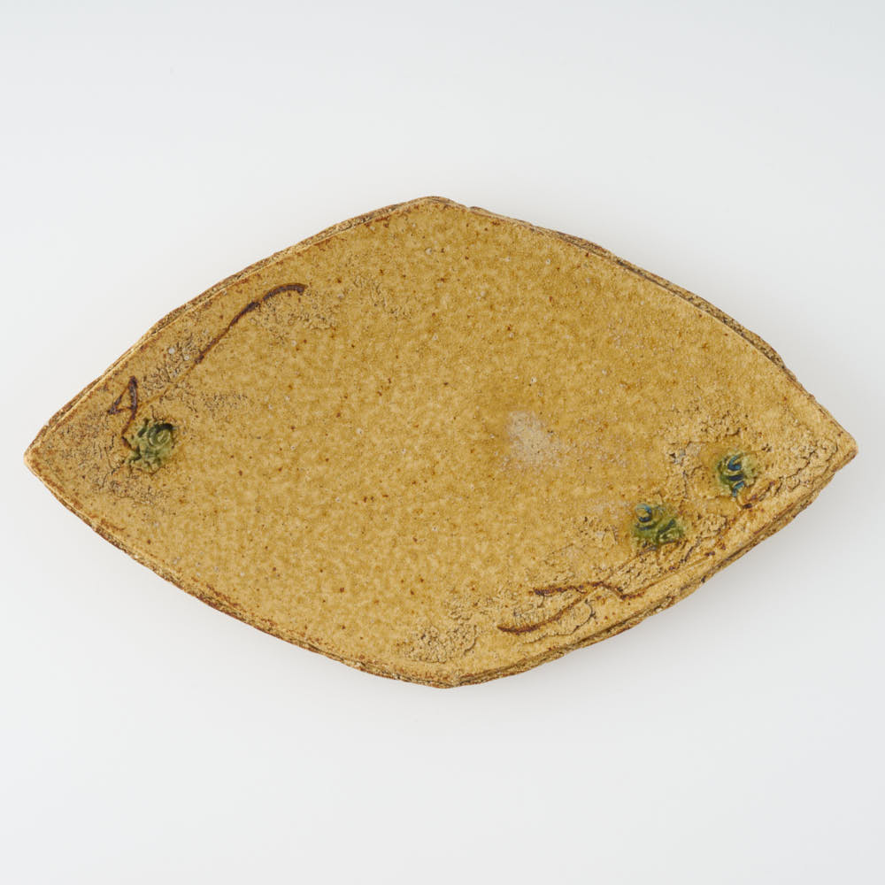作家 棚橋淳 黄瀬戸 菱形皿 ¥4,180 大人の焼き物
