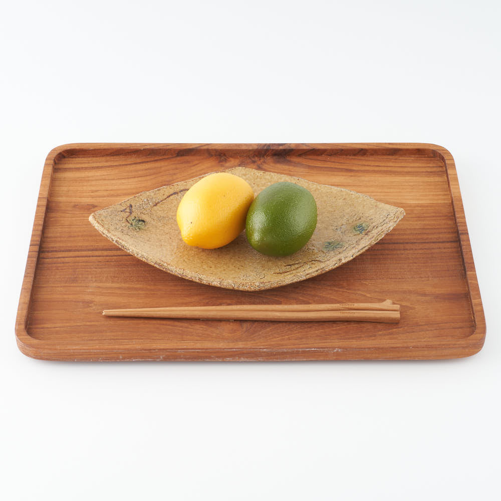 作家 棚橋淳 黄瀬戸 菱形皿 ¥4,180 大人の焼き物