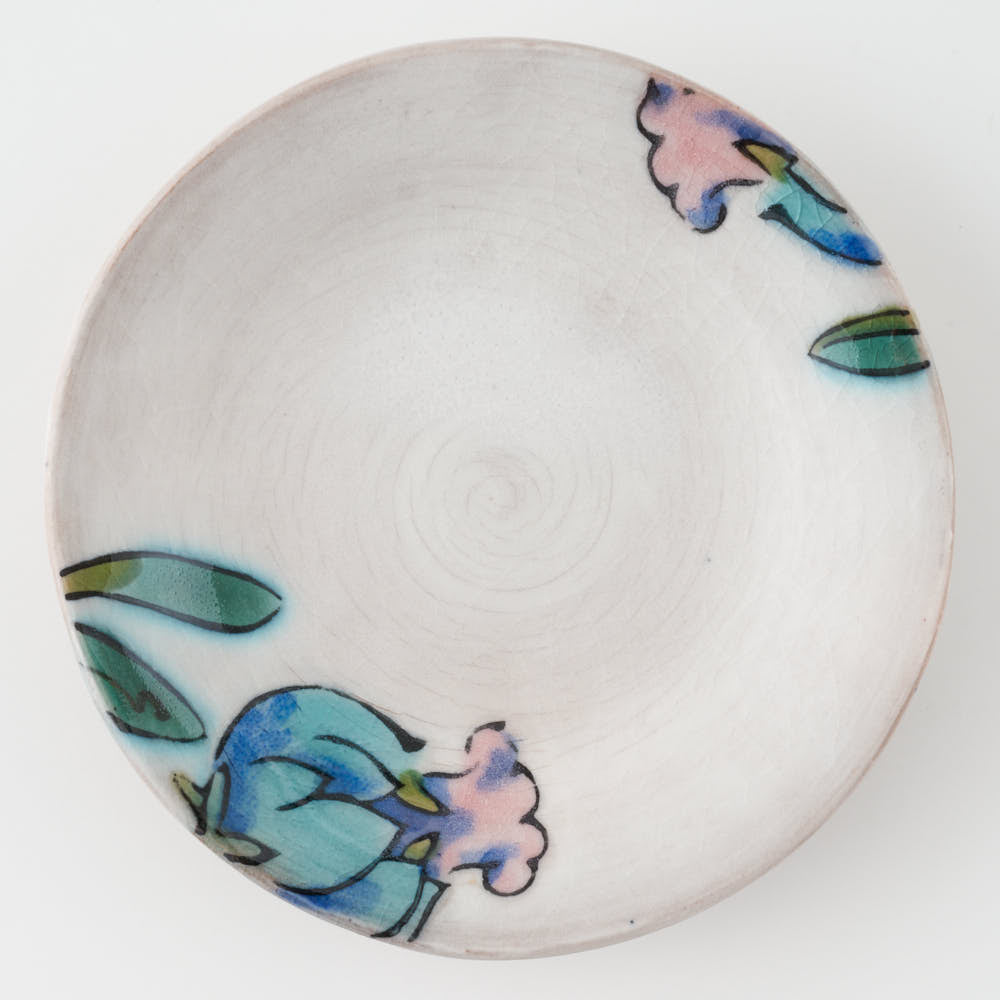 うつつ窯 作家 稲積佳谷 彼の日の青香 小皿 白 うつつ窯 作家 稲積佳谷 陶磁器作家もの