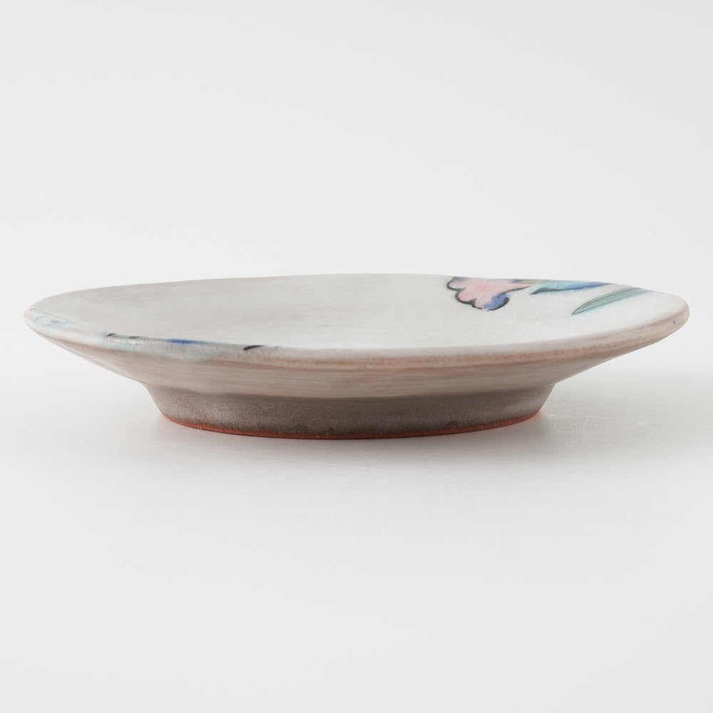 うつつ窯 作家 稲積佳谷 彼の日の青香 小皿 白 うつつ窯 作家 稲積佳谷 陶磁器作家もの