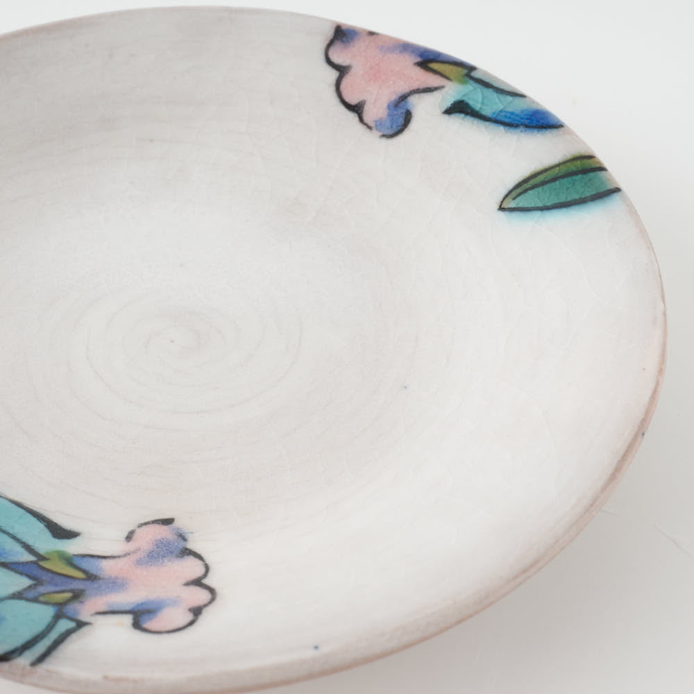 うつつ窯 作家 稲積佳谷 彼の日の青香 小皿 白 うつつ窯 作家 稲積佳谷 陶磁器作家もの