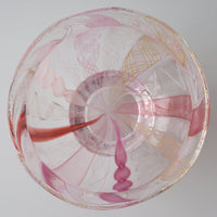 ガラス作家 北形槙子 彩色LACE round glass (PK/WH) ガラス作家 北形槙子 ガラスもの