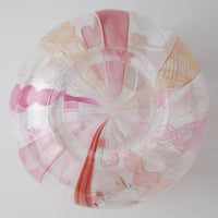 ガラス作家 北形槙子 彩色LACE round glass (PK/WH) ガラス作家 北形槙子 ガラスもの