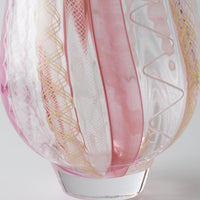 ガラス作家 北形槙子 彩色LACE round glass (PK/WH) ガラス作家 北形槙子 ガラスもの
