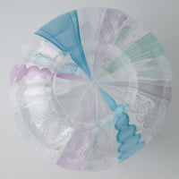 ガラス作家 北形槙子 彩色LACE round glass (LBL×PL/WH) ガラス作家 北形槙子 ガラスもの