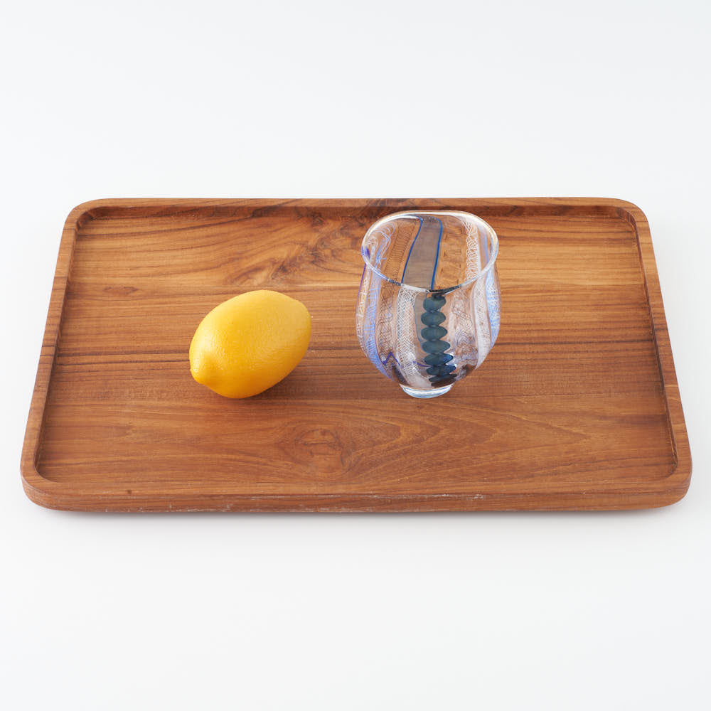 ガラス作家 北形槙子 彩色LACE round glass (BL/BK) ガラス作家 北形槙子 ガラスもの