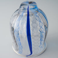 ガラス作家 北形槙子 彩色LACE round glass (BL/BK) ガラス作家 北形槙子 ガラスもの