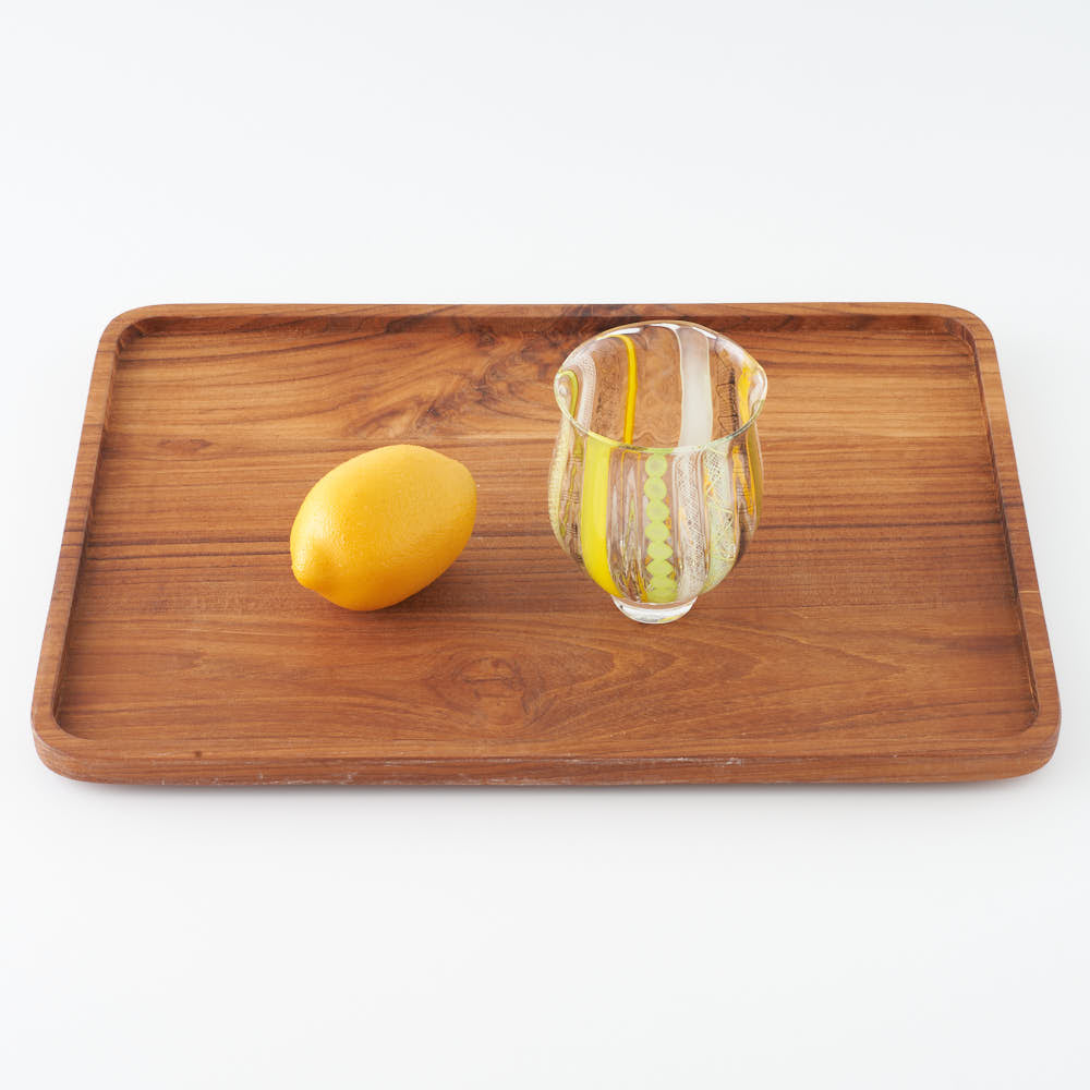 ガラス作家 北形槙子 彩色LACE round glass (LGR×YL/BK) ¥13,200