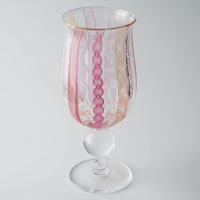 ガラス作家 北形槙子 彩色LACE goblet (PK/WH) ガラス作家 北形槙子 ガラスもの