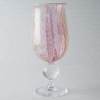 ガラス作家 北形槙子 彩色LACE goblet (PK/WH) ガラス作家 北形槙子 ガラスもの