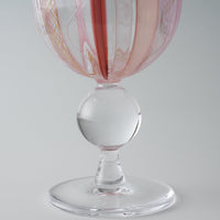 ガラス作家 北形槙子 彩色LACE goblet (PK/WH) ガラス作家 北形槙子 ガラスもの