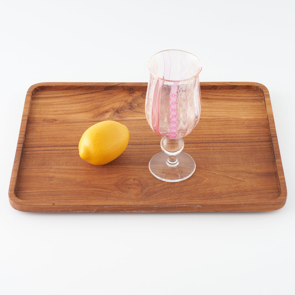 ガラス作家 北形槙子 彩色LACE goblet (PK/WH) ガラス作家 北形槙子 ガラスもの