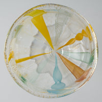 ガラス作家 北形槙子 彩色LACE goblet (LBL×YL/WH) ガラス作家 北形槙子 ガラスもの