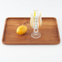 ガラス作家 北形槙子 彩色LACE goblet (LBL×YL/WH) ガラス作家 北形槙子 ガラスもの