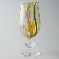 ガラス作家 北形槙子 彩色LACE goblet (LGR×YL/BK) ガラス作家 北形槙子 ガラスもの